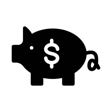 Banka vektörü glyph düz simgesi