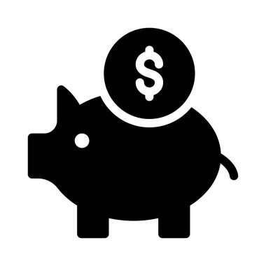 Banka vektörü glyph düz simgesi