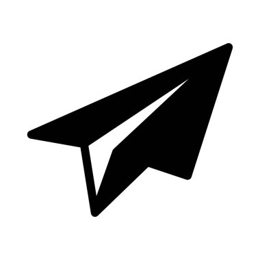 paper plane  vector glyph flat icon