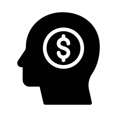 baş vektör glyph düz simgesi