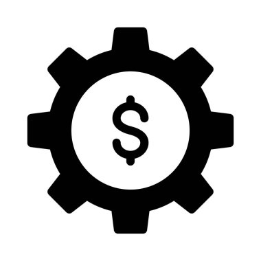 Cogwheel vektör glifleri düz simge