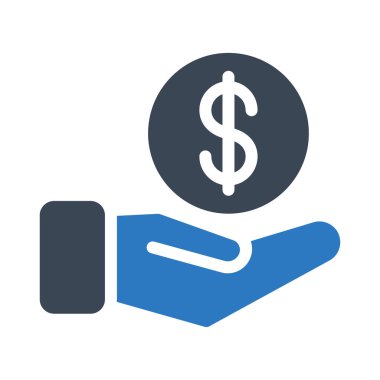 Dolar vektör renk simgesi 