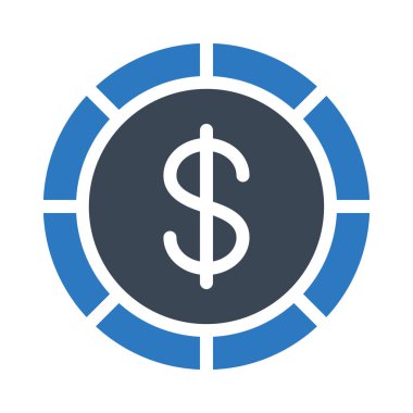 Dolar vektör renk simgesi 