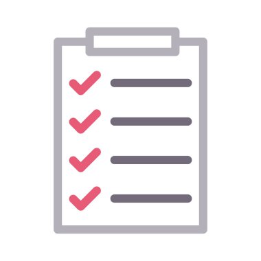 Kontrol listesi vektör renk çizgisi simgesi