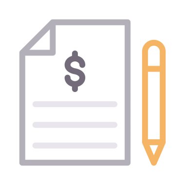 fatura vektör renk çizgisi simgesi