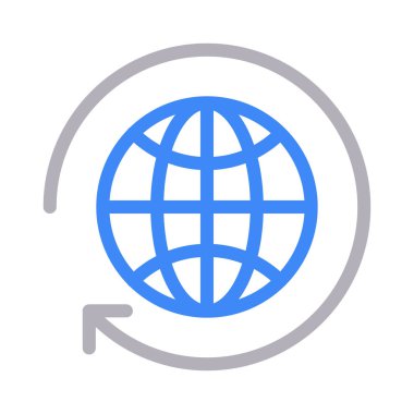 dünya vektör renk çizgisi simgesi