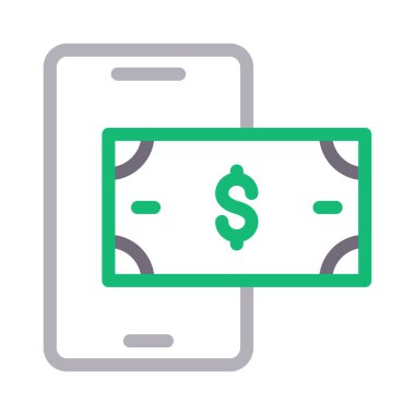 Dolar vektör renk çizgisi simgesi