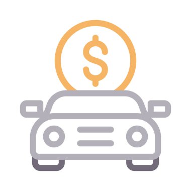 araba vektörü renk çizgisi simgesi