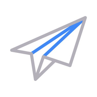 paper plane vector color line icon