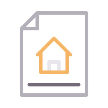 mimari vektör renk çizgisi simgesi