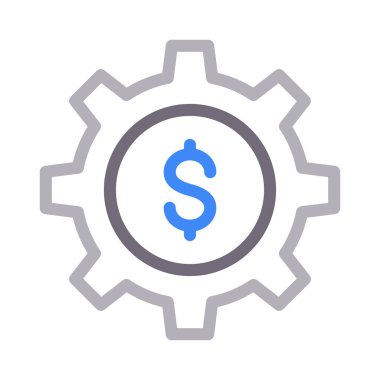 cogwheel vektör renk çizgisi simgesi