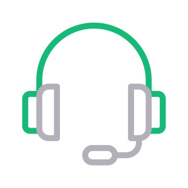 kulaklık vektör renk çizgisi simgesi