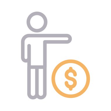 para vektörü renk çizgisi simgesi