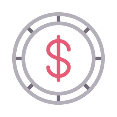 Dolar vektör renk çizgisi simgesi