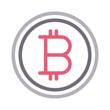 para birimi vektör renk çizgisi simgesi