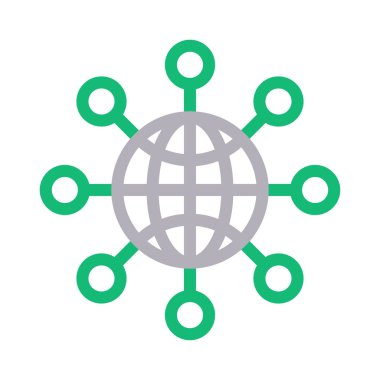 dünya vektör renk çizgisi simgesi