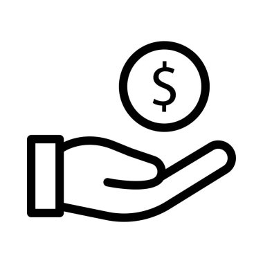 Dolar vektör ince çizgi simgesi