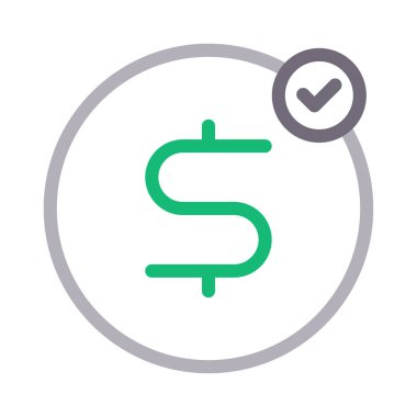 para birimi vektör renk çizgisi simgesi