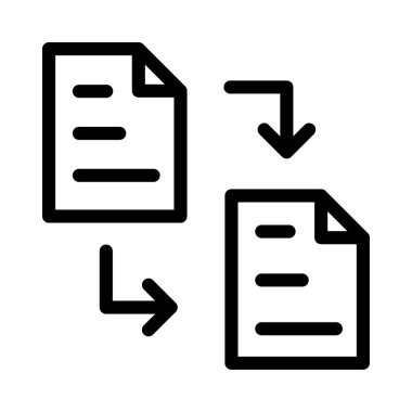 veri transfer vektörü ince çizgi simgesi