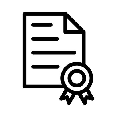 Sertifika vektörü ince çizgi simgesi