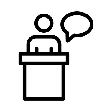 Podyum vektörü ince çizgi simgesi