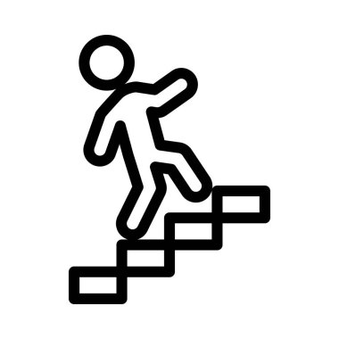 Merdiven vektörü ince çizgi simgesi