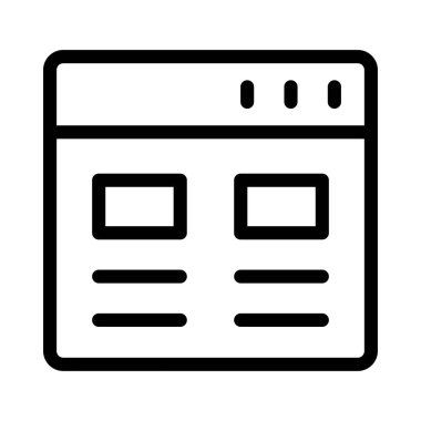 tarayıcı vektörü ince çizgi simgesi