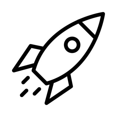 roket vektörü ince çizgi simgesi