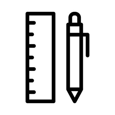 cetvel vektörü ince çizgi simgesi