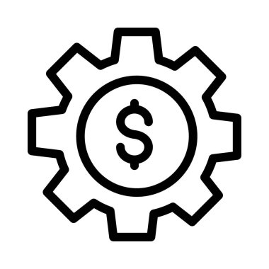 dişli vektör ince çizgi simgesi