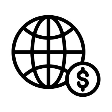 dünya vektör ince çizgi simgesi