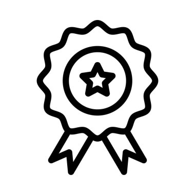 Madalya vektörü ince çizgi simgesi