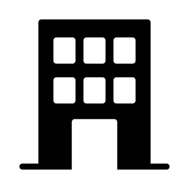 ofis vektörü glyph düz simgesi