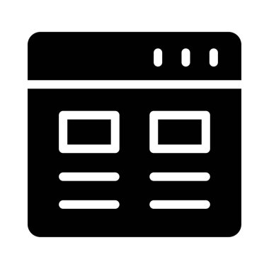 tarayıcı vektörü glyph düz simgesi