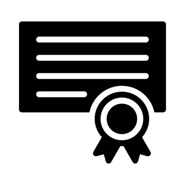 Sertifika vektör düz simgesi