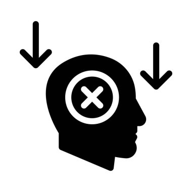 aşağı vektör glyph düz simgesi