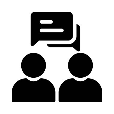 toplantı vektörü glyph düz simgesi