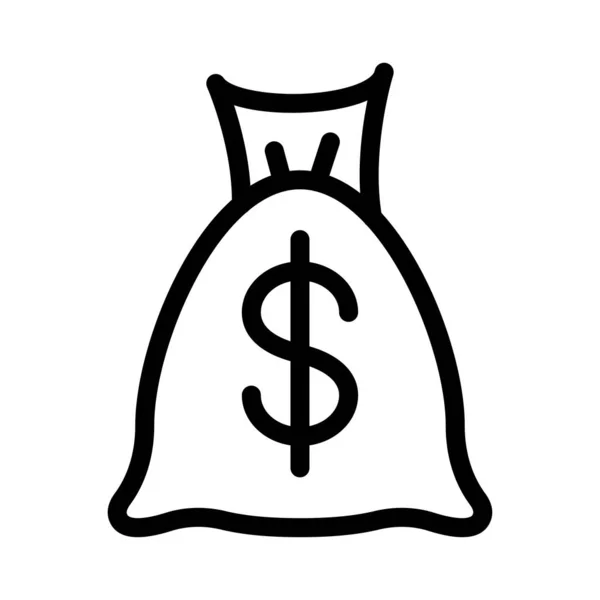 Cash Vector Dunne Lijn Pictogram — Stockvector