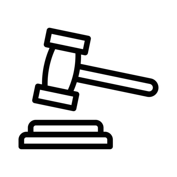 Law Vector Thin Line Icon — Stock Vector