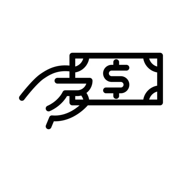 Dollar Vector Dunne Lijn Pictogram — Stockvector