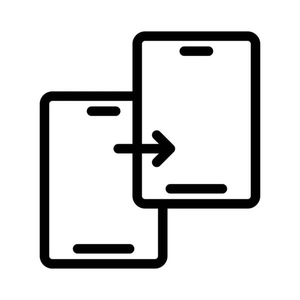 Mobiel Vector Dunne Lijn Pictogram — Stockvector