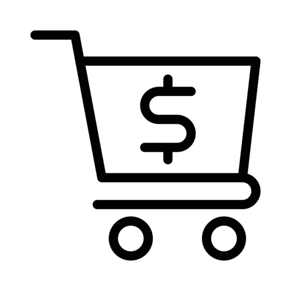Shopping Vecteur Ligne Mince Icône — Image vectorielle