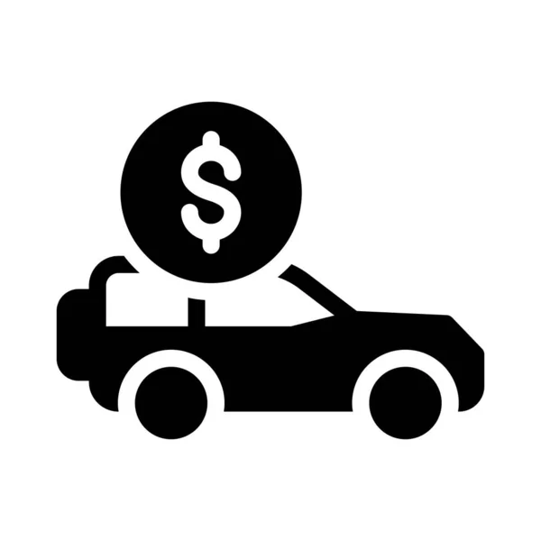 Jeep Vector Glyph Flat Icon — Stock Vector
