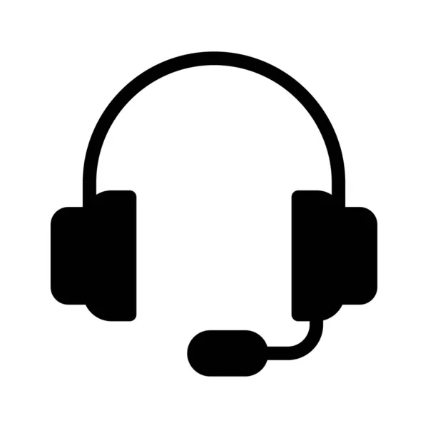 Headphone Vector Glyph Flat Icon — Stock Vector