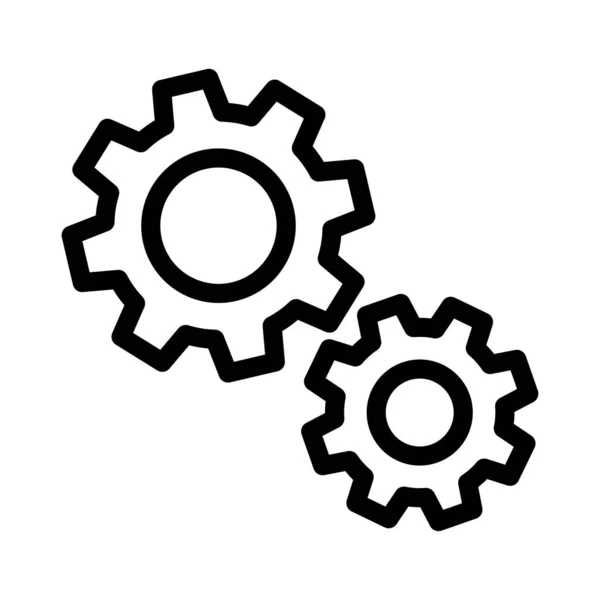 Engrenage Vecteur Ligne Mince Icône — Image vectorielle