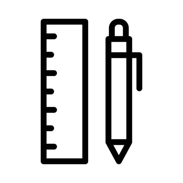 Vetor Régua Ícone Linha Fina —  Vetores de Stock