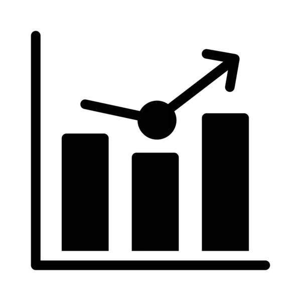 Diagramă Vector Glif Pictogramă Plată — Vector de stoc