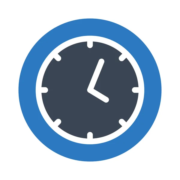 Horloge Vecteur Glyphe Icône Couleur — Image vectorielle