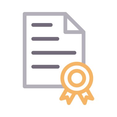 Sertifika vektörü ince çizgi simgesi