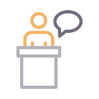 Podyum vektörü ince çizgi simgesi